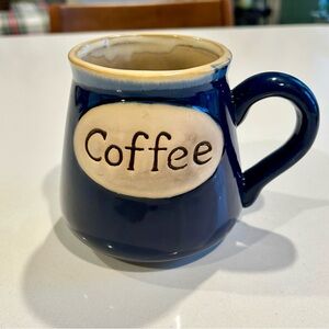 Meritage Collection stoneware coffee mug  blue glaze with a cream interior